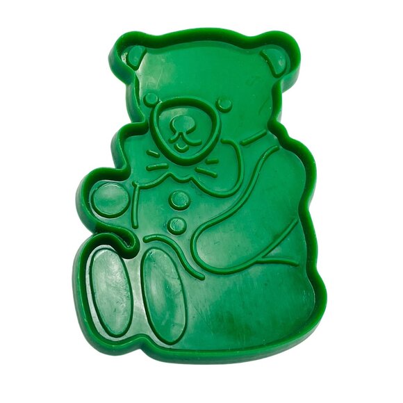 Vintage Green Teddy Bear Cookie Cutter Holiday Christmas Crafts - Picture 1 of 4